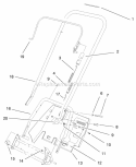 Handle Assembly Diagram and Parts List for 28222 200000001-200999999 - 2000 Lawn Boy Snow Blower
